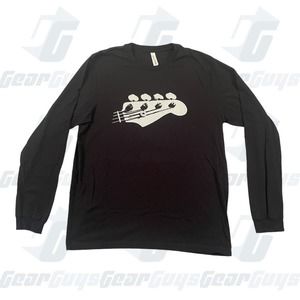 Bass Guitar Bella Canvas Black Long Sleeve T-Shirt XL